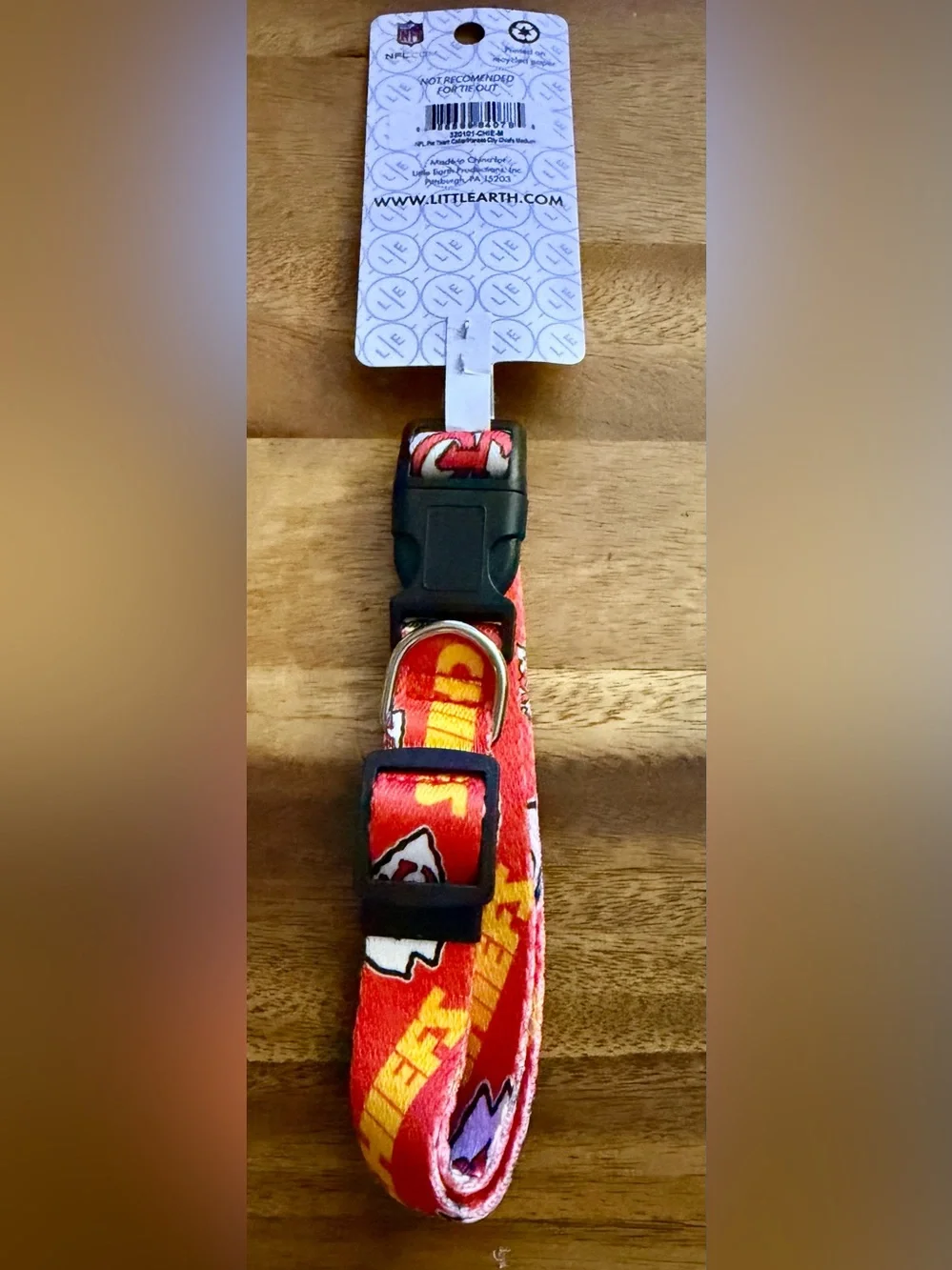 NWT Kansas City Chiefs Red Medium Dog Collar with Team Logo